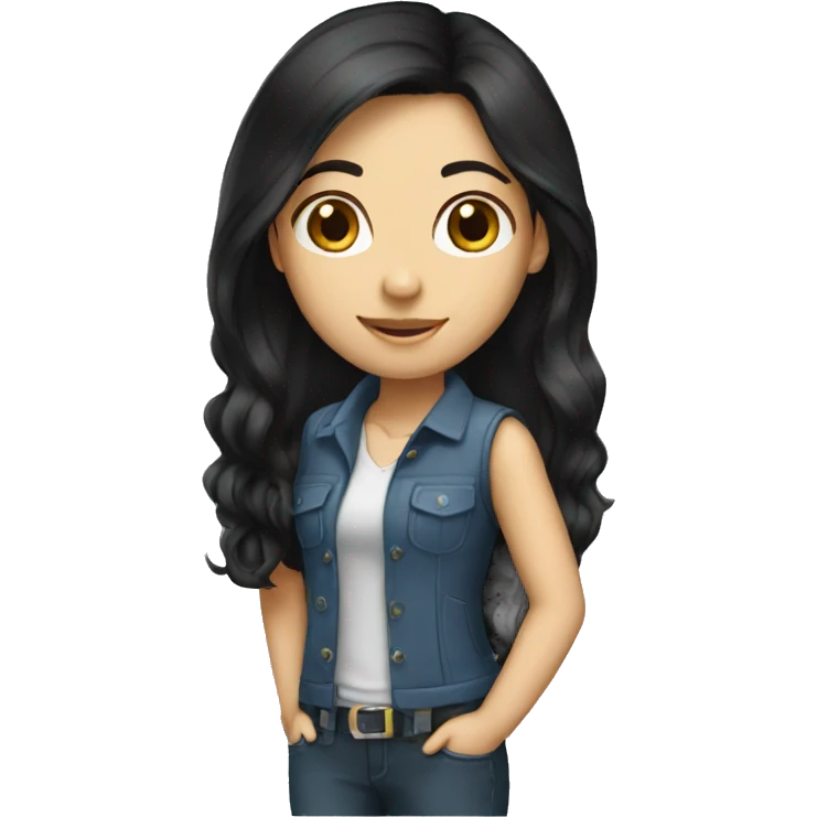 brunette girl long black hair engineer  emoji