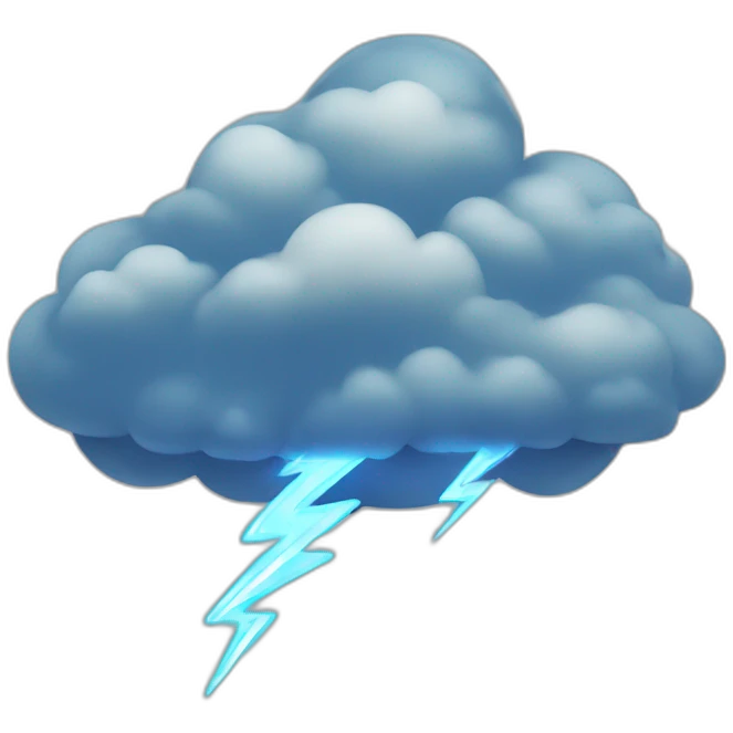 cloud, lightning, Static emoji