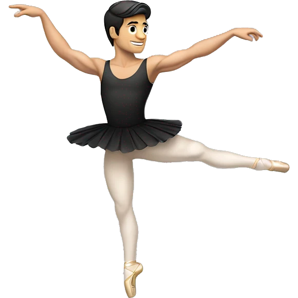 ballet dancer pose male caucasian dark hair emoji