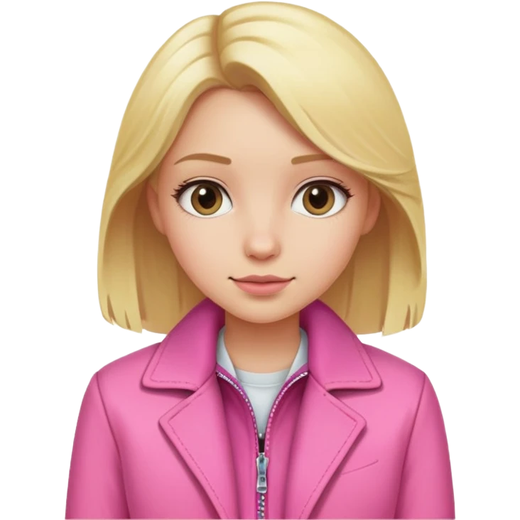 blonde girl with a pink jacket emoji
