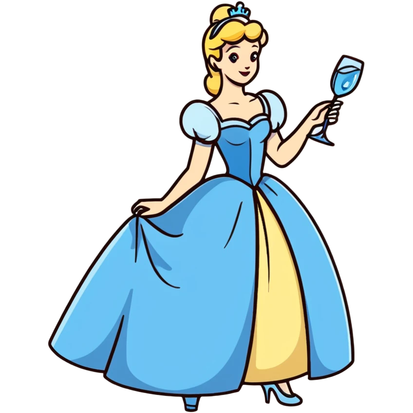Cinderella with glass slipper emoji