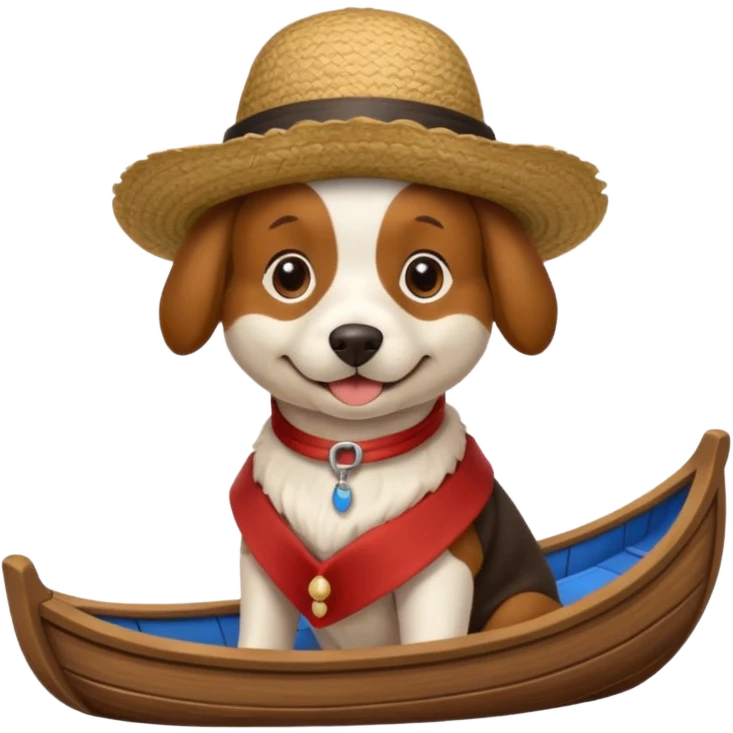 dog with gondolier hat emoji