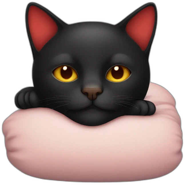 Black red cat sleeping  emoji