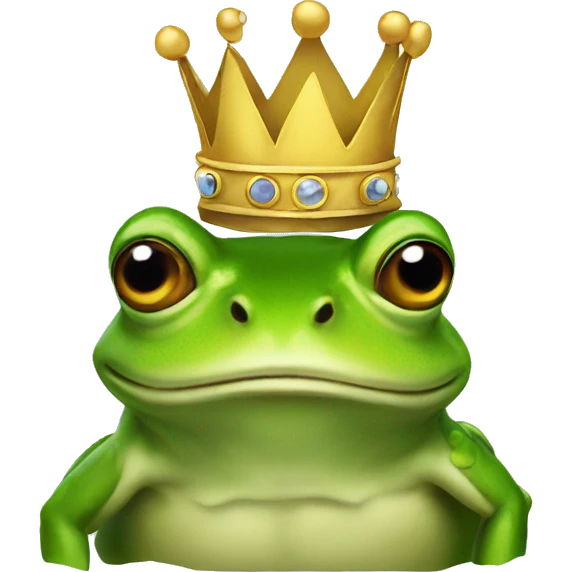 A frog wearing a crown emoji