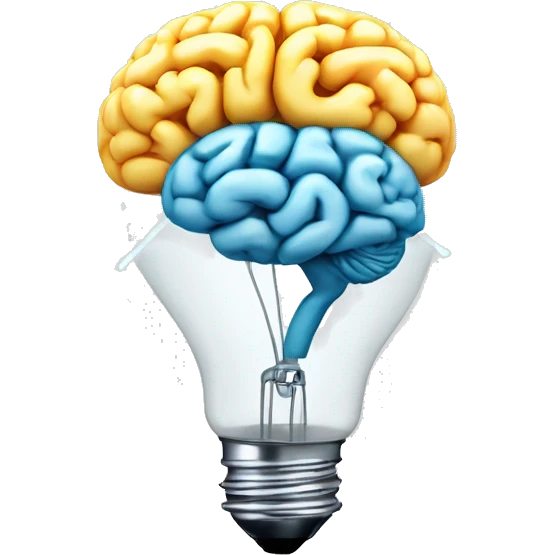 the human brain shaped idea lightbulb emoji
