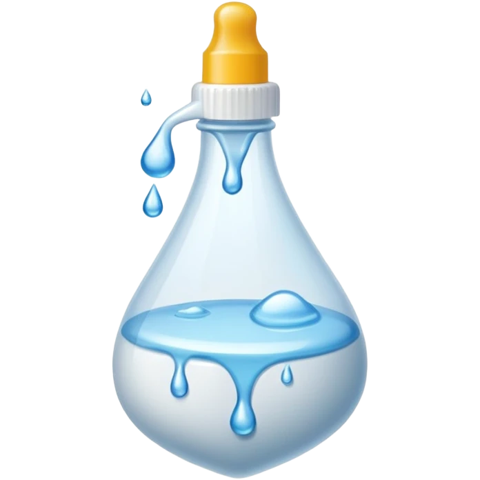 white translucent glue drops dripping out of glue bottle emoji
