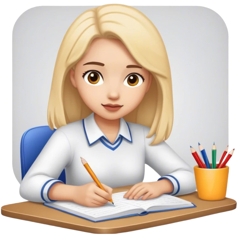 girl doing homework emoji