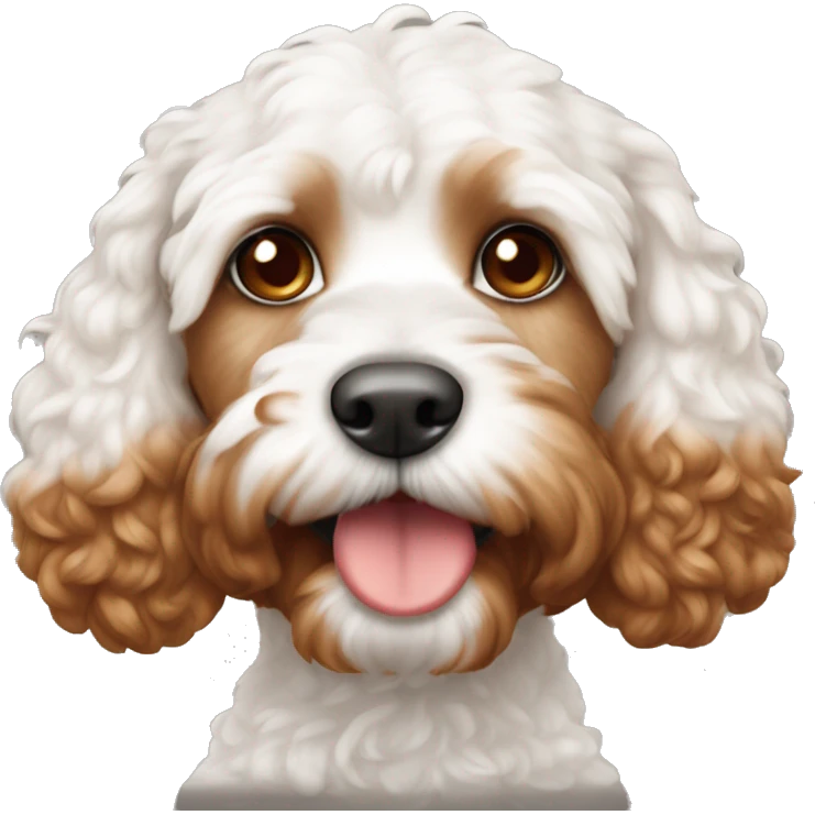 Red and white snout girl cockapoo emoji