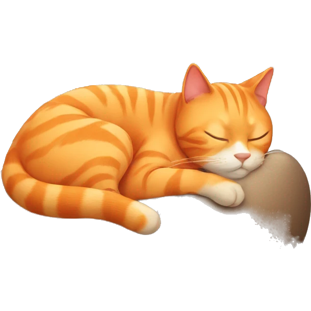 Orange cat sleeping emoji