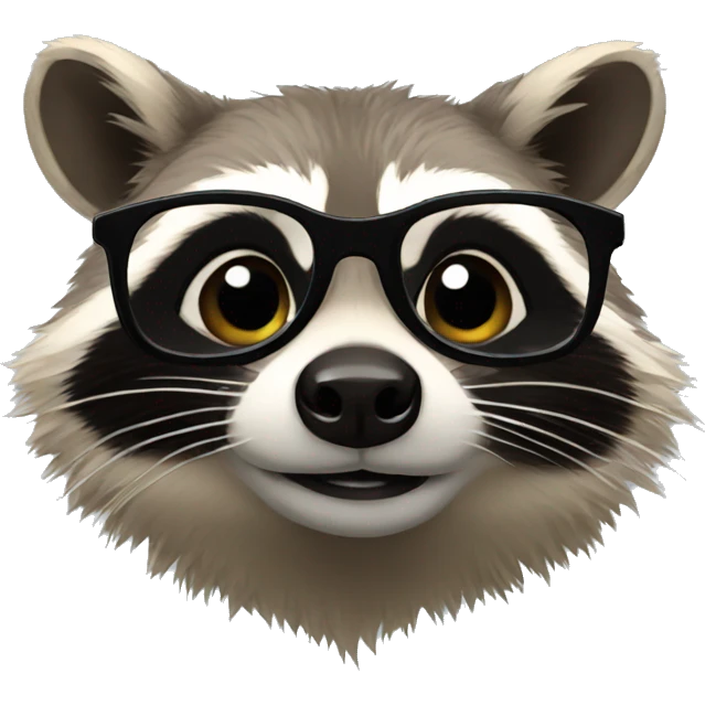 Raccoon with glasses emoji