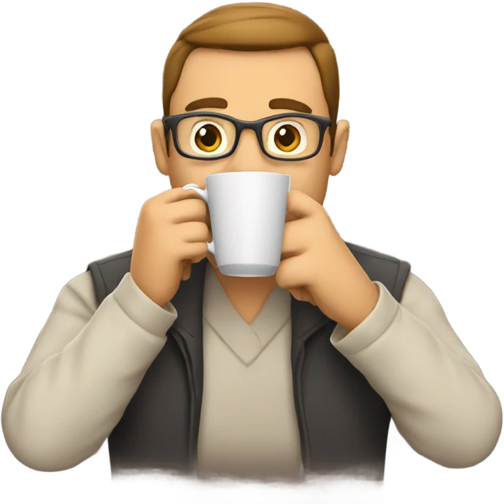man drinking coffee emoji