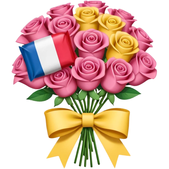 SPAM MEAT rose bouquet wrapped in french flag bow emoji
