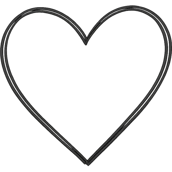 hand-drawn outlined heart icon emoji