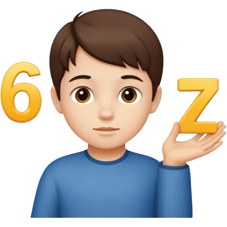 A Lil kid holding 6 7 emoji