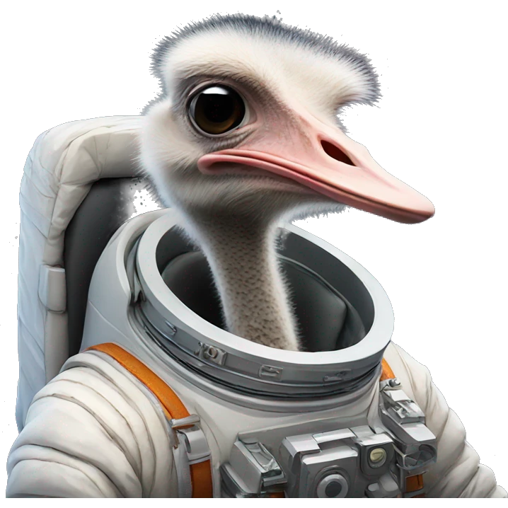 Ostrich in space emoji
