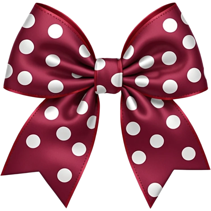 Burgandy bow with white polka dots emoji