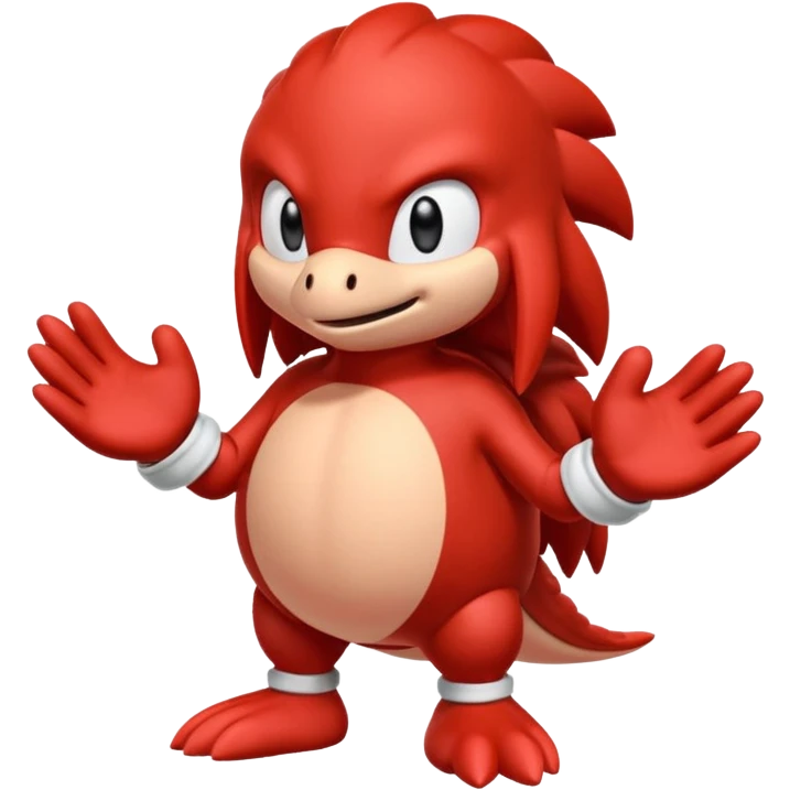 Sonic the hedgehogs friend knuckles a red animal with peach arms and white gloves emoji