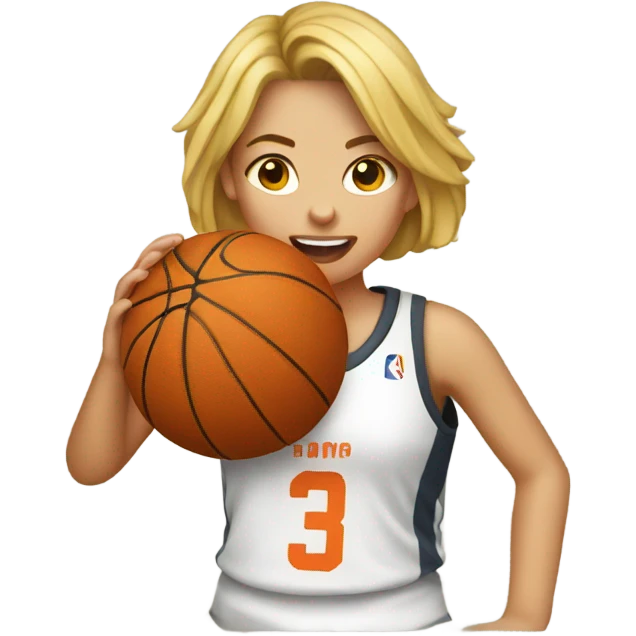 Girl shooting basketball emoji