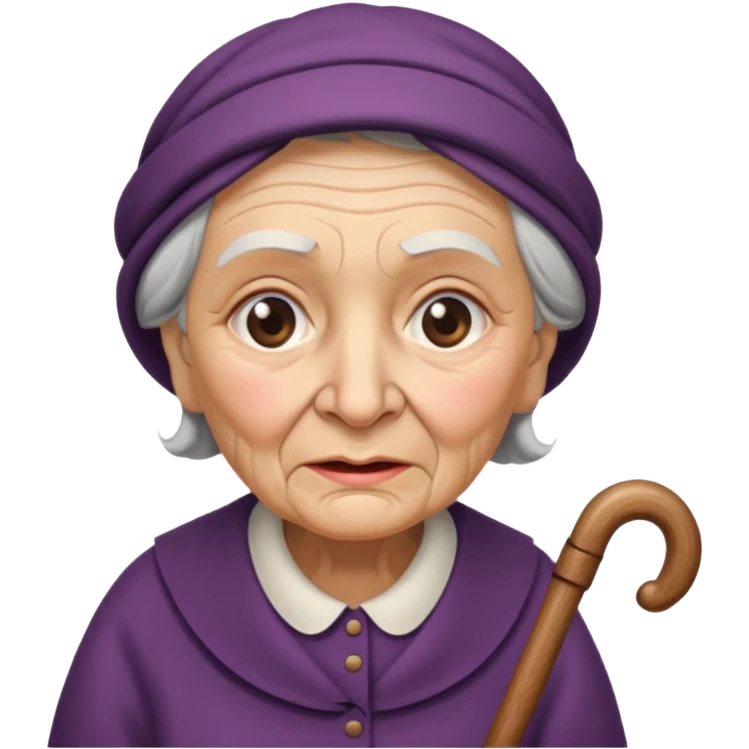 Grandma walking using a cane with a hunchback emoji