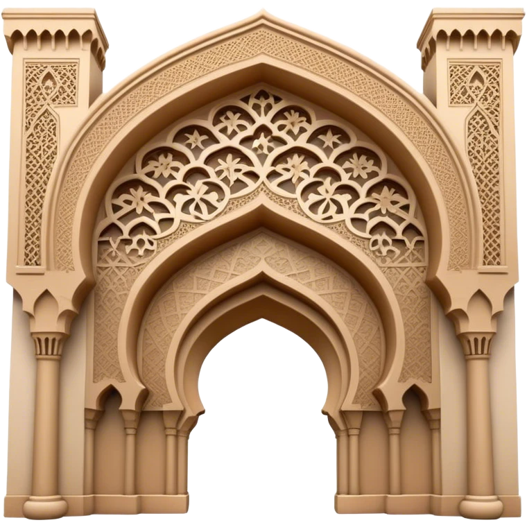 Cinematic Realistic Alhambra Landmark Emoji, capturing the intricate Moorish architecture, ornate arches. emoji