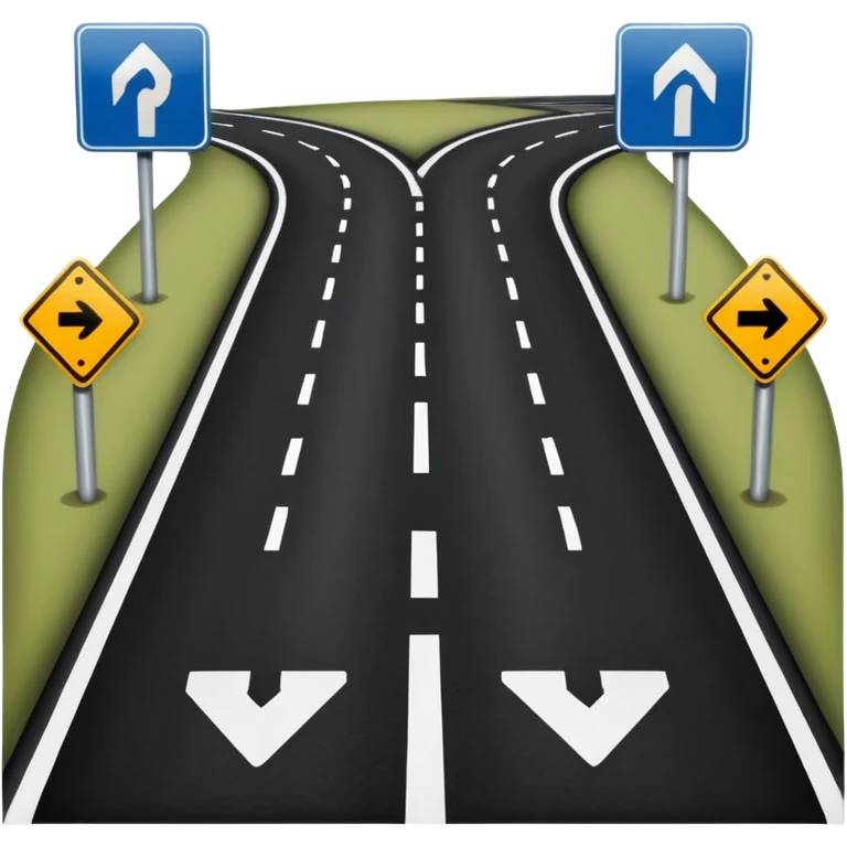 A ROAD WHERE YOU CAN TURN LEFT OR RIGHT emoji