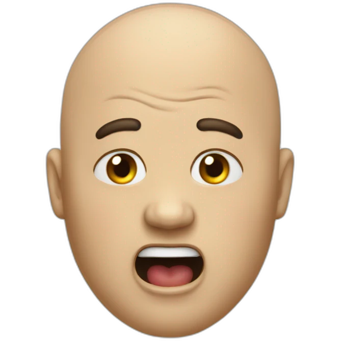 scream bald plump emoji