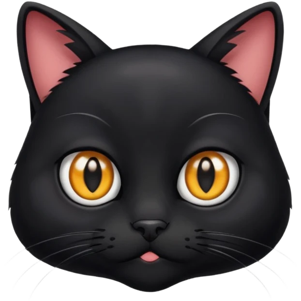 Anxious black cat emoji