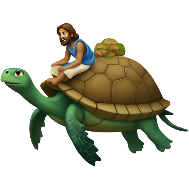 Jesus riding a turtle emoji