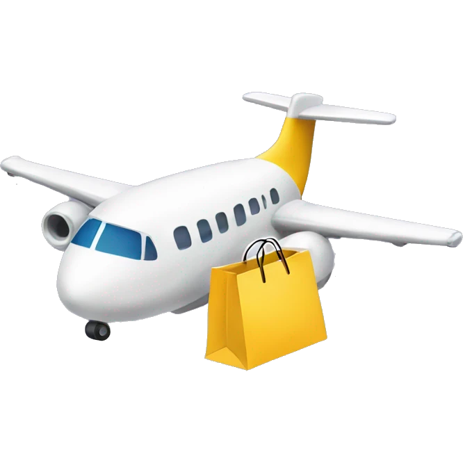 Plane with shopping bags emoji