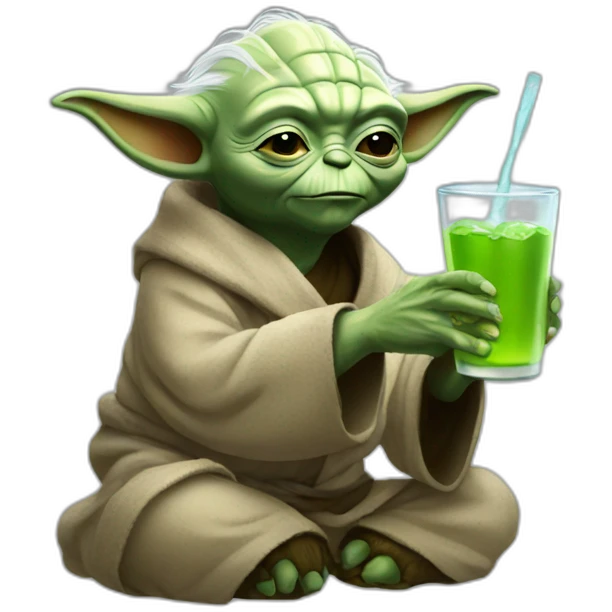 Yoda drinks bear emoji