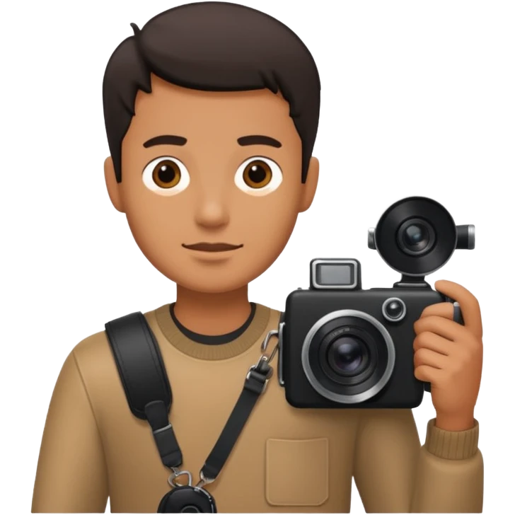 man hold film Camera ,on his shoulder emoji