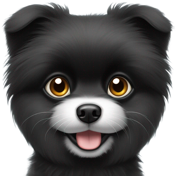 Black Pomeranian dog emoji