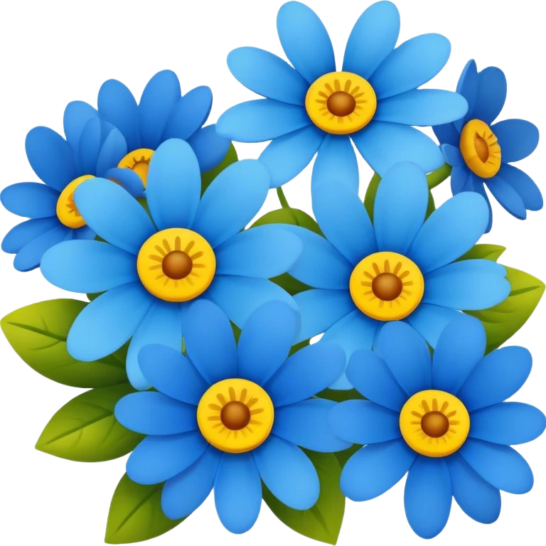 Blue and yellow flowers  emoji