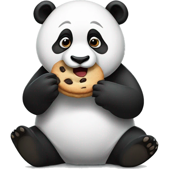 Panda eating a cookie emoji