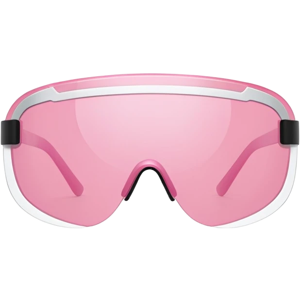 ultra minimalist pink tinted shield visor glasses, extremely simple clean lines, one piece lens, no details emoji