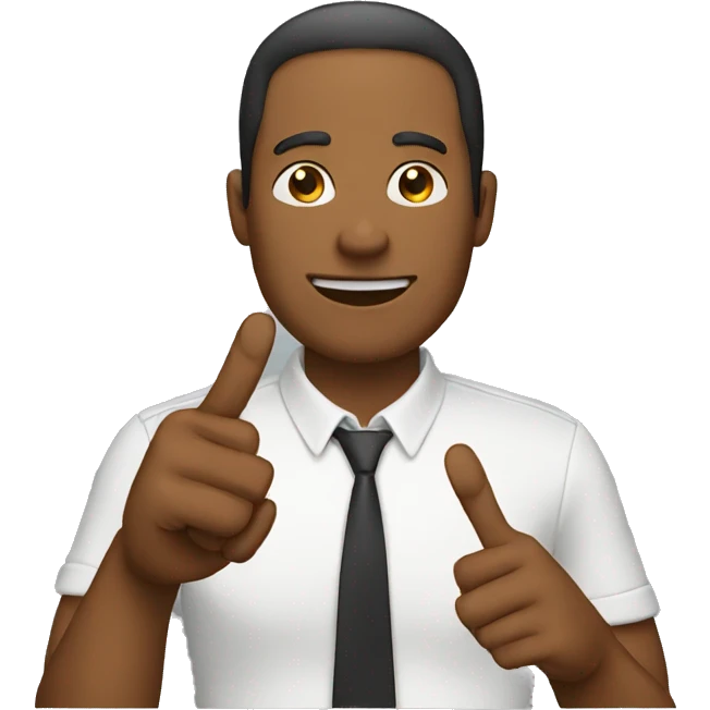 a man showing two fingers emoji