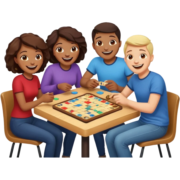 friends playing board game emoji