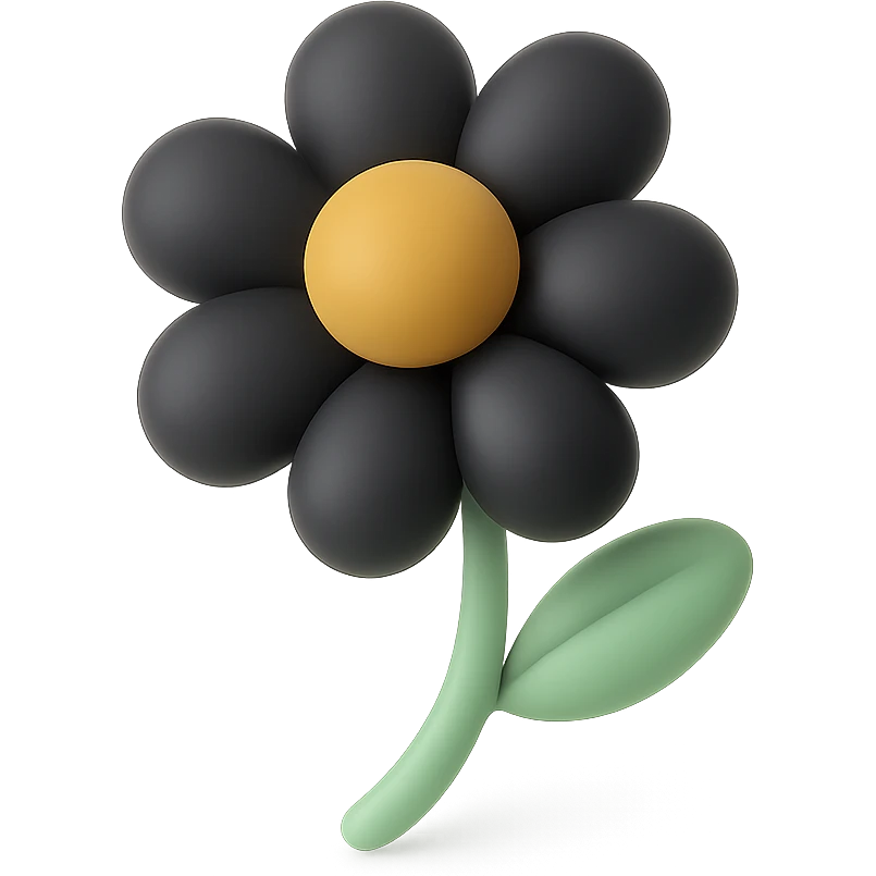 daisy flower in balloon style with pastel colors emoji