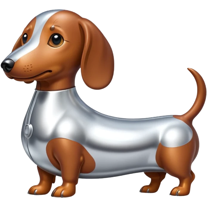 Chrome metallic wiener dog  emoji