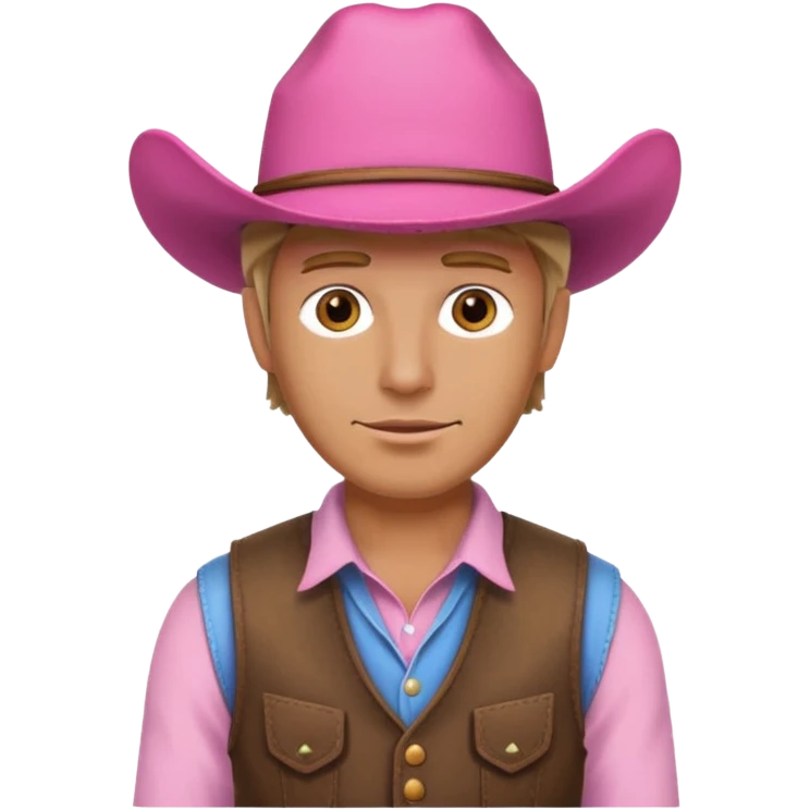 cowboy with pink hat emoji