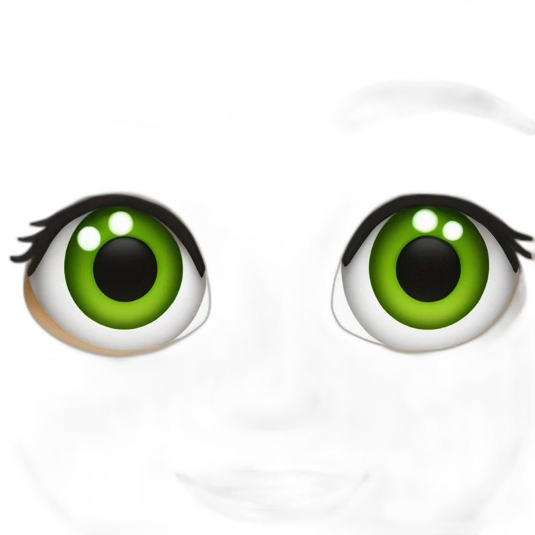 Optometra de ojos verdes y cabello negro largo emoji