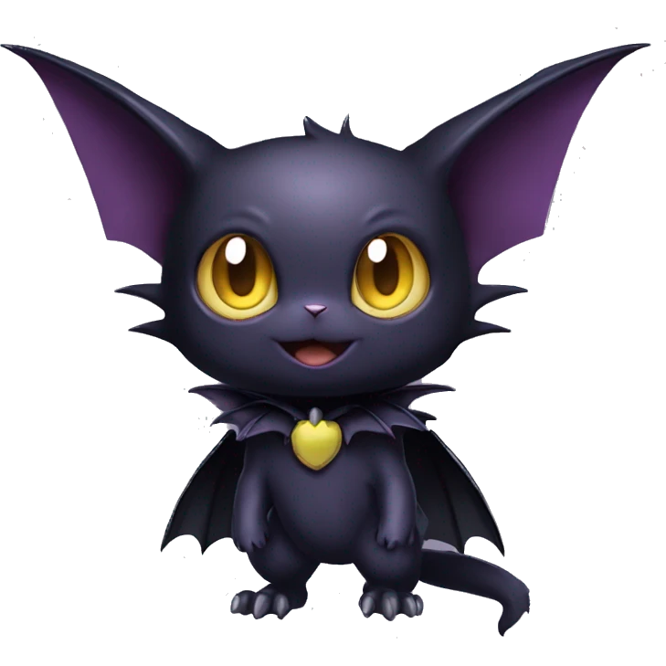 Cool Cute Edgy Dark Black Batty Chibi Noibat-Cat-Pokémon-Fakémon-hybrid emoji