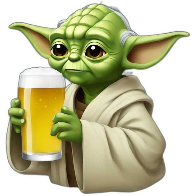 Yoda-drinking-beer emoji