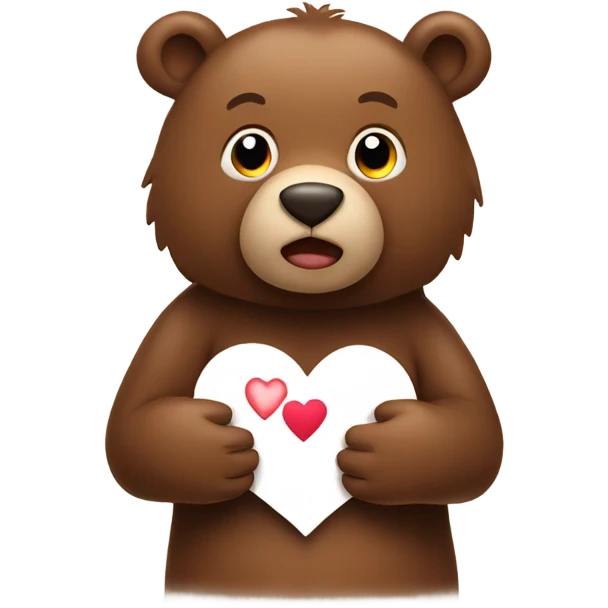brown bear holding a heart  emoji