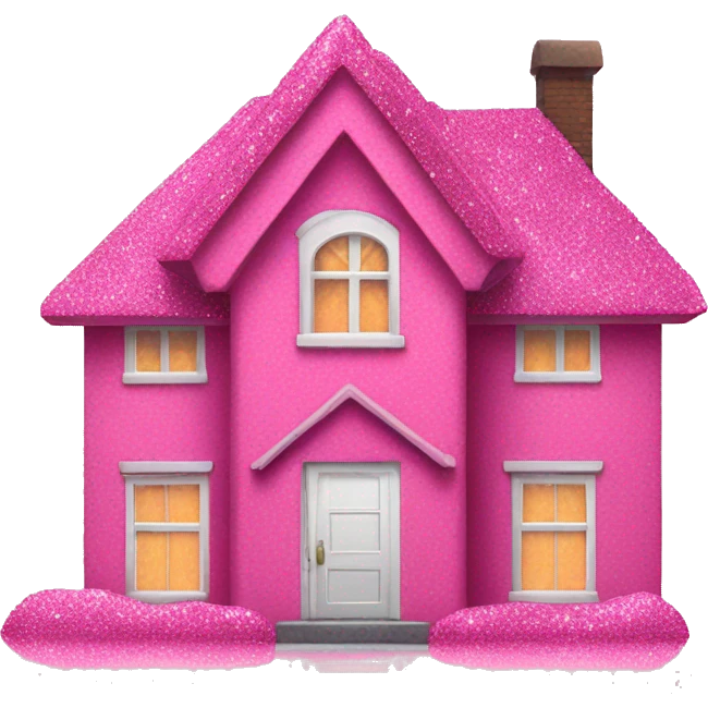 Pink house with glitter emoji