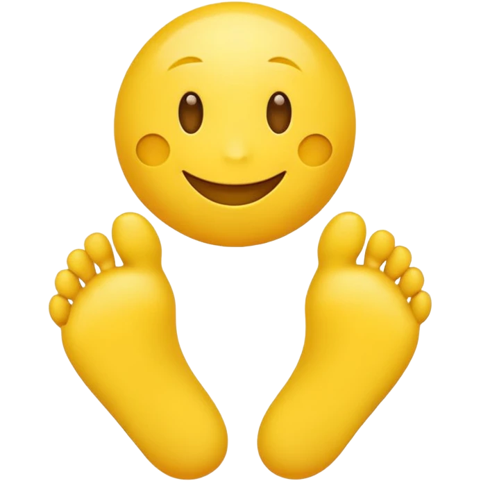 Happy Yellow Emoji Face with Feet emoji