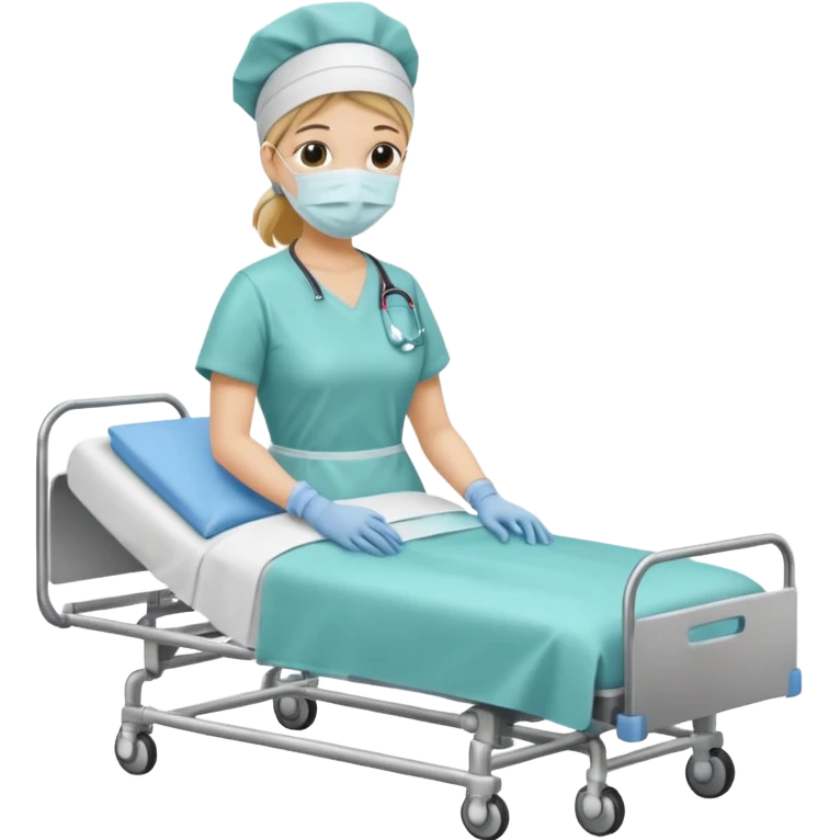 scrub nurse and operation  beds emoji