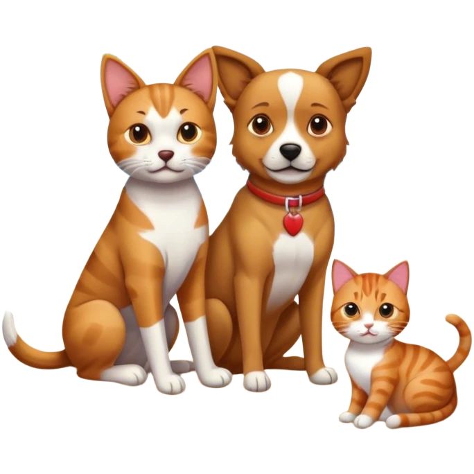 Dog and cat at beach  emoji