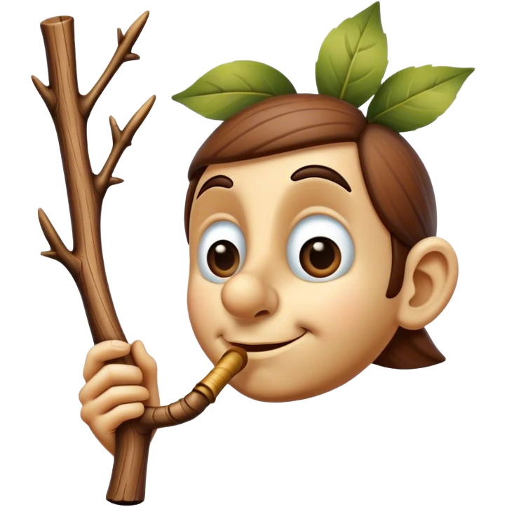 Pinnochio with a branch nose  emoji