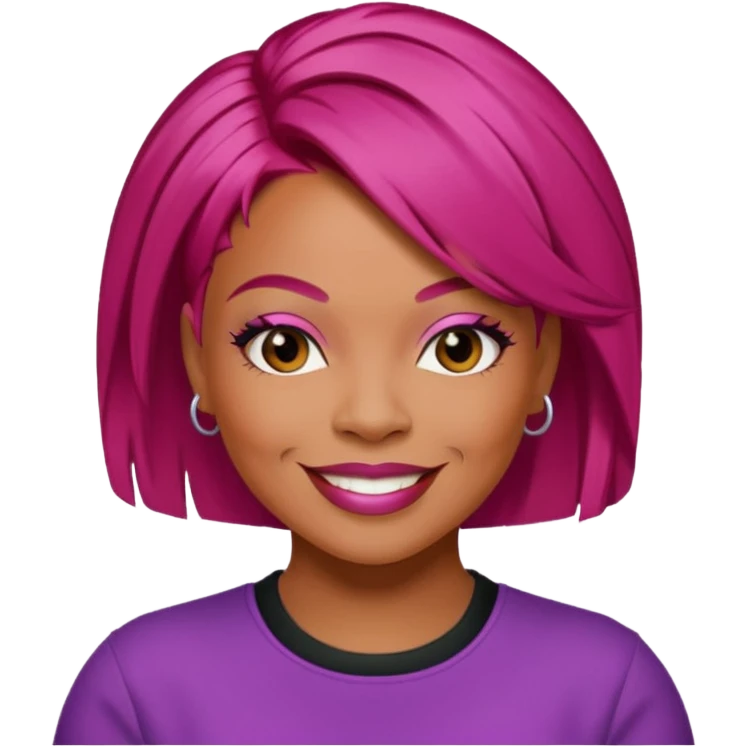 Tionne T-Boz Watkins with short magenta red hair emoji